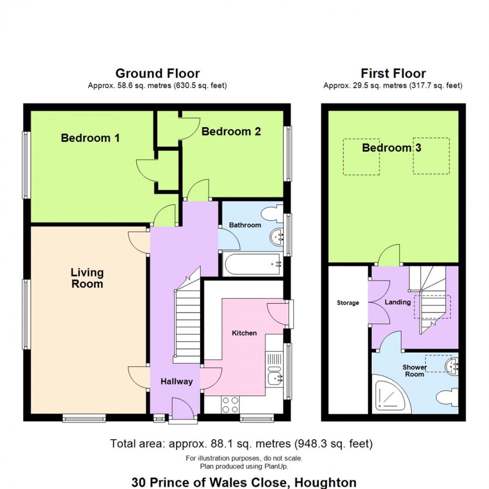 Floorplan for 30 Prince Of Wales Close, Houghton