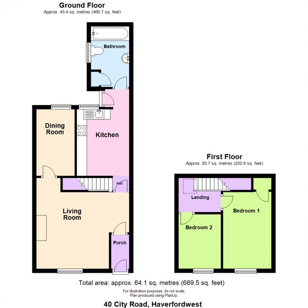 Floorplan for Rowan Cottage, 40 City Road, Haverfordwest